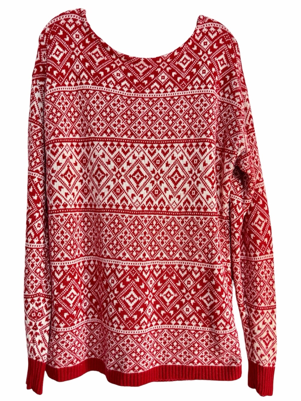 Vineyard Vines Alpine Print Boat-neck Sweater Sz Large Merino Wool & Alpaca